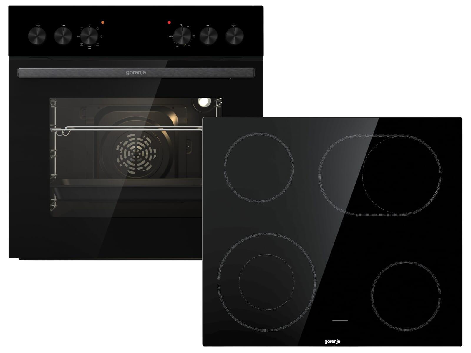 Gorenje Red Pepper Set ACB com Einbauherd BCA6715AO1BK + Glaskeramikkochfeld ECDA643SC