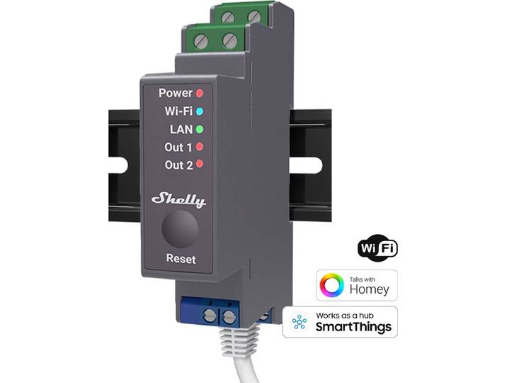 Shelly Shelly Pro 2PM DIN-railrelais Bluetooth\, WiFi Shelly
