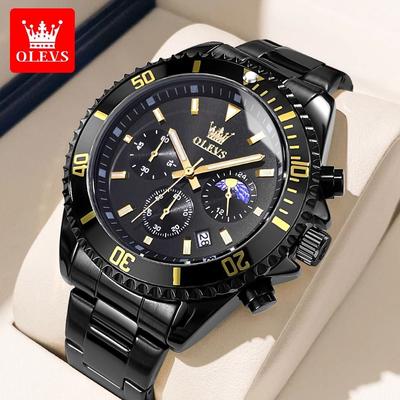 Uplifted Finds OLEVS 2870 Men Chronograph Quartz Watch all Black