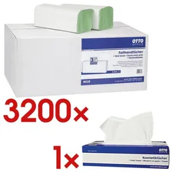 OTTO Office Papierhandtücher inkl. Kosmetiktücherbox grün, 25 cm