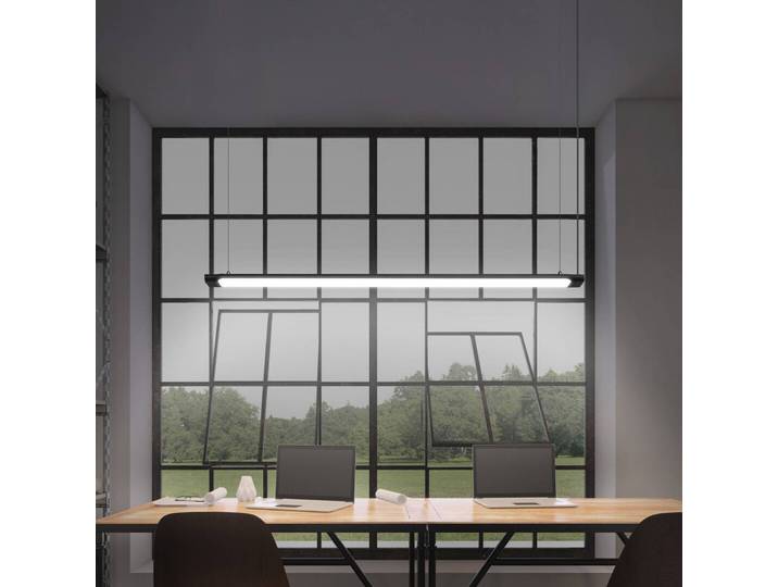 OSRAM Hängeleuchte Office line Slab, dimmbar, schwarz, für Arbeitszimmer / Büro, Aluminium, Modern