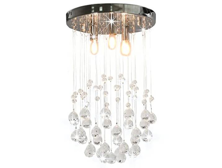 vidaXL Plafonnier avec perles de cristal Argenté Sphère 3 ampoules G9