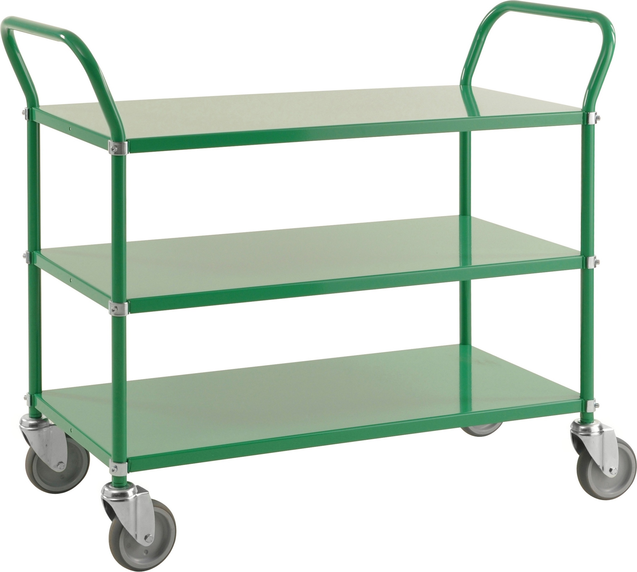 Kongamek Etagenwagen mit 3 Böden 900x440mm in Grün ohne Bremse