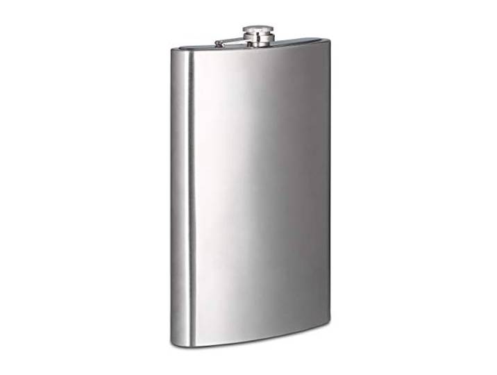 Flasque XXL\, lot de 2\, en inox\, 1\,8 litre\, cadeau\, fête\, mariage\, fiole\, XXL\, alcool fort\, argenté