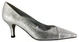 Extra Wide Width Women's Chiffon Slings by Easy Street® in Silver Glitter (Size 9 WW)