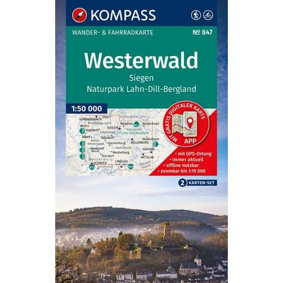 KOMPASS Wanderkarten-Set 847 Westerwald, Siegen, Naturpark Lahn-Dill-Bergland (2 Karten) 1:50.000, Sonstige von , KOMPASS Freytag & Berndt,