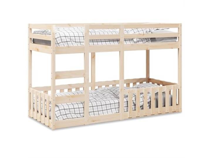 RJPLMFV Etagenbett, 75 x 190 cm, Kiefernholz, massiv 2 Betten in 1, integrierte Leiter, Sicherheitsbarrieren, Lattenrost inklusive