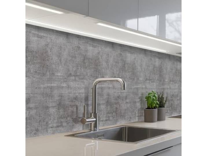 KitchenYeah© Spritzschutz Küchenrückwand Selbstklebend Küche Rückwand 60x400 cm - Küchenwand Wand Küchenfront Verkleidung Küchenspritzschutz Beton - Muster - Antik