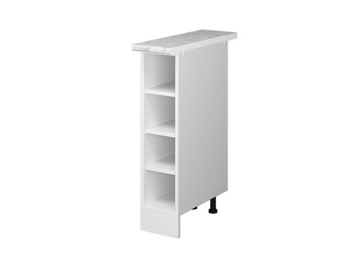 Vicco Regalunterschrank R-Line Weiß 20 cm mit offenen Regalen, mit Arbeitsplatte, Holzwerkstoff, 4 Fächer, Rechteckig, 20x81.6x60 cm, Waschküche, Mehrzweckschrank