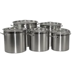 GVK ECO Kochtopf aus Edelstahl mit Randverstärkung und Deckel Ø28cm H28cm 17,2Liter