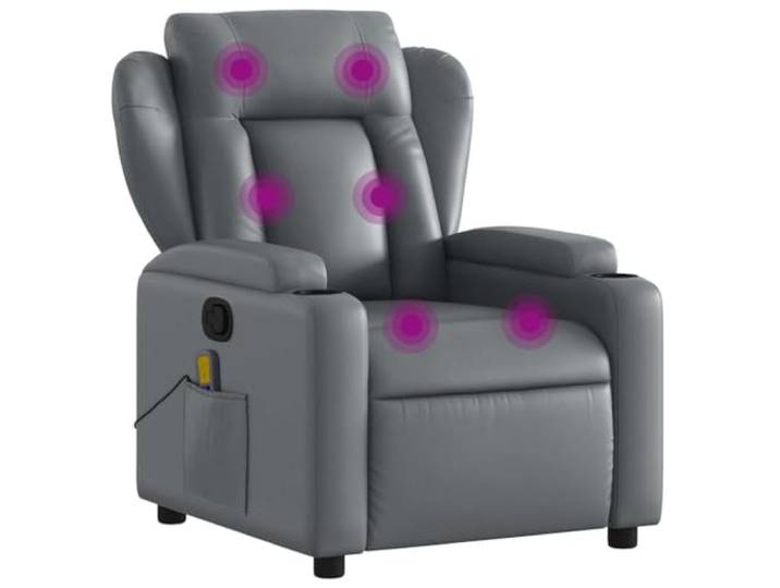 vidaXL Massagesessel Grau Kunstleder