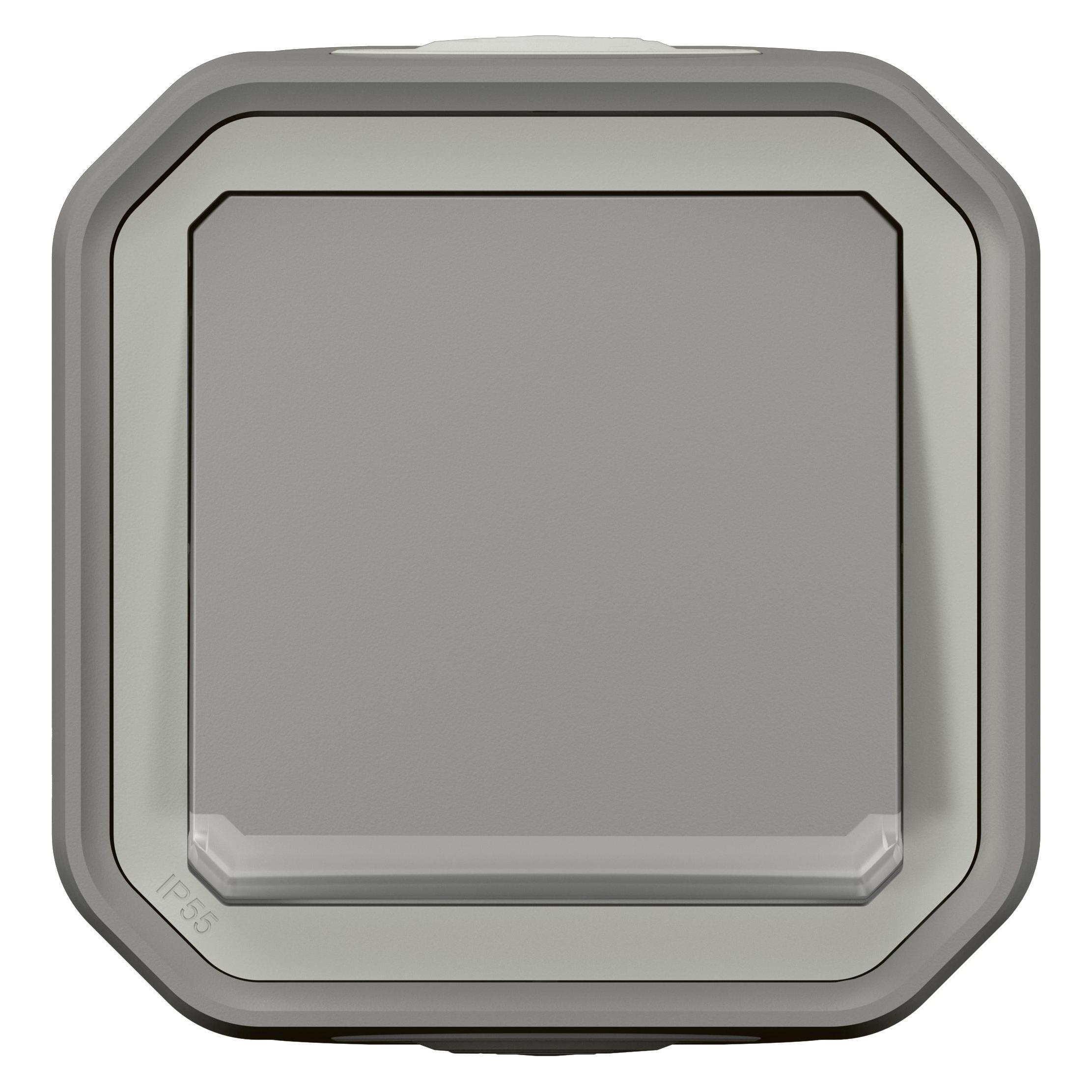 Legrand Plexo New Feuchtraum-Aufputz-1-Fach Wechselschalter mit Kontrollfunktion (069712L)