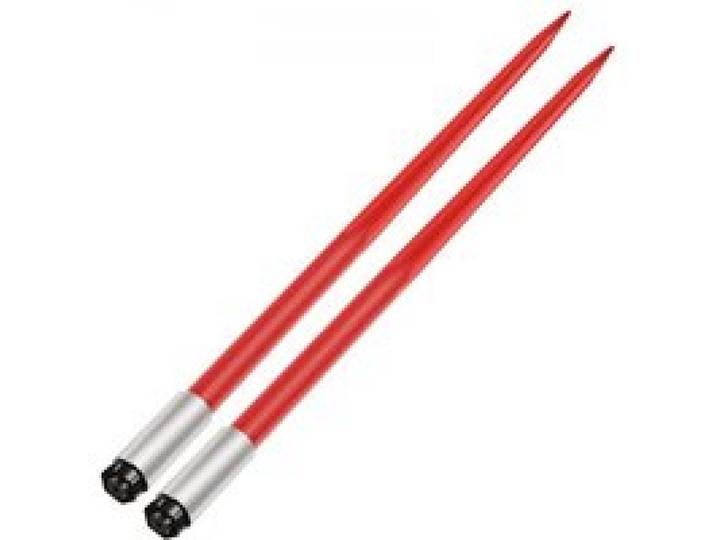 VEVOR Frontladerzinken 125 cm Ballenzinken 2041 kg Kapazität, Ballenspieß Schnellbefestigung, rot beschichtete Ballengabeln, mit Sechskantmutter und Hülse für Schaufeln, Traktoren, Lader
