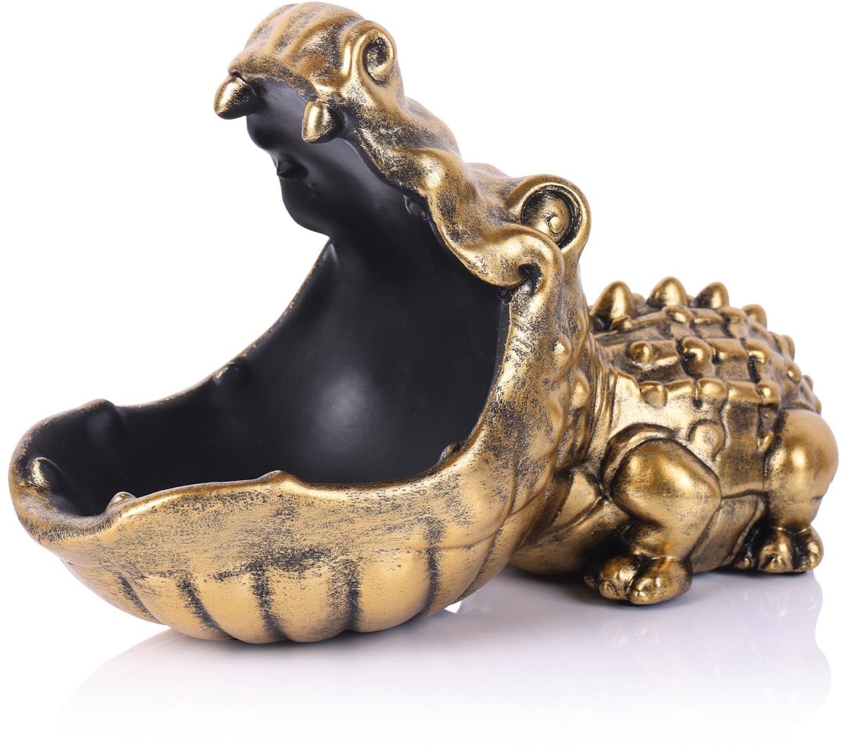 Decoratief Alligator Beeld met Opbergkom - Goud