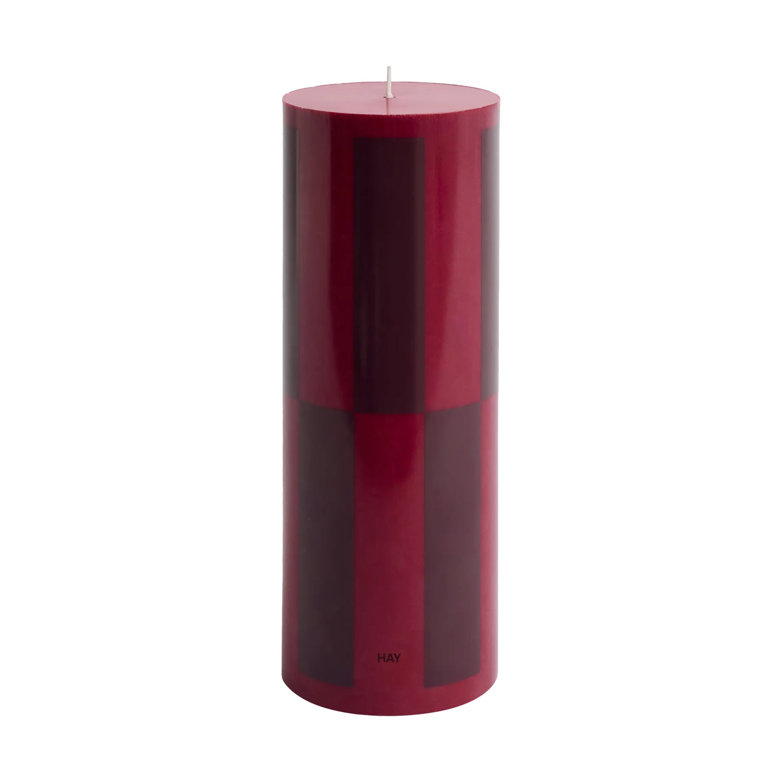 HAY Column Candle Blokkaars Large 25 cm Wine-bordeaux Large Check