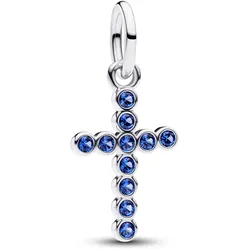 Pandora 794063C01 Charm-Anhänger Kreuz Silber mit Blauen Steinen