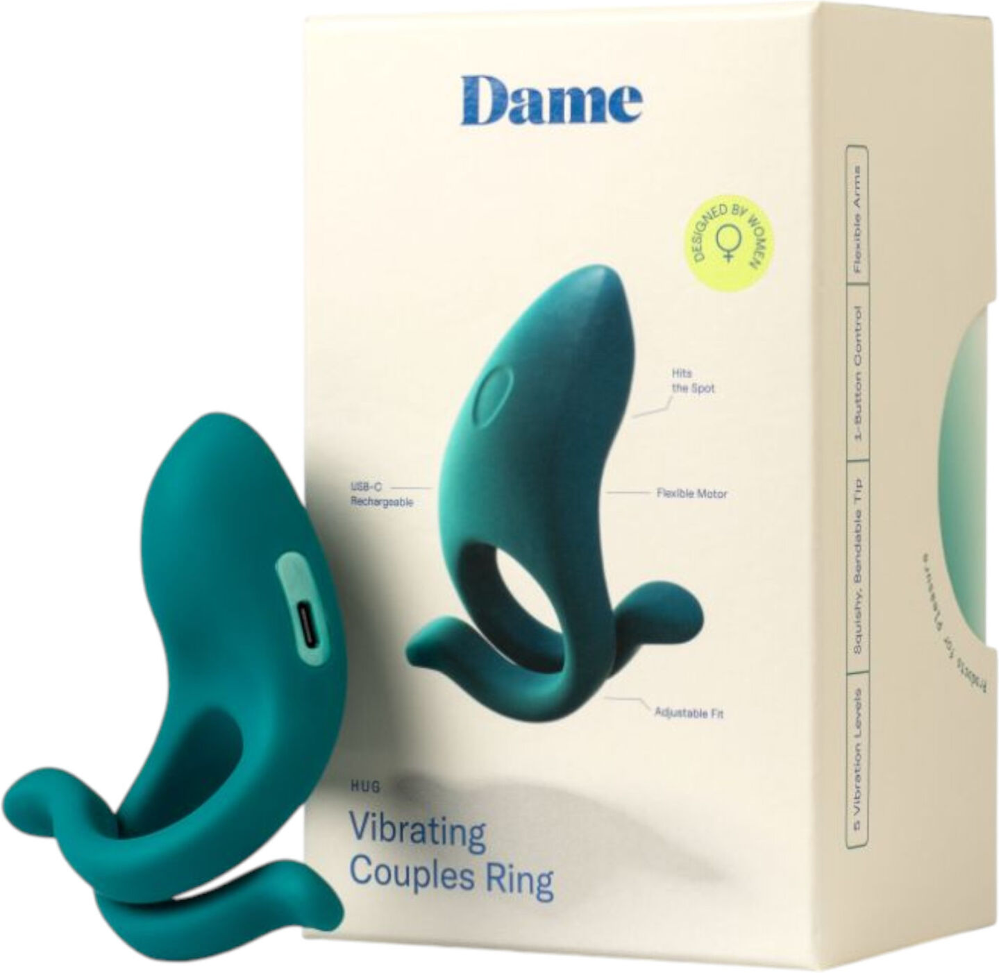 Dame Hug - Adjustable Vibrating Penis Ring (Green)