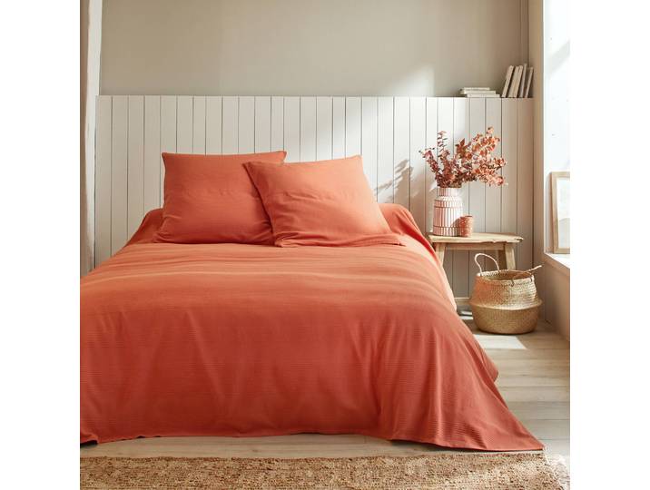 Jeté de lit uni tissé coton - Blancheporte