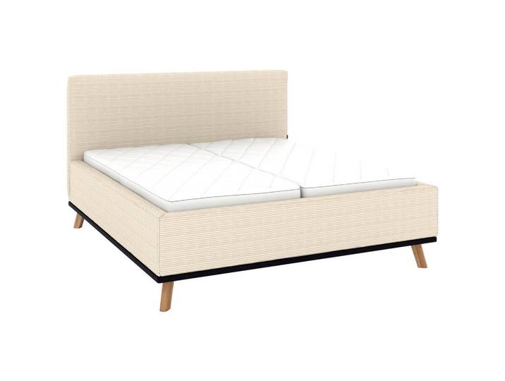Musterring Polsterbett, Creme, Holz, Esche,Birke, Buche, massiv, H3, Höhe ca. 20 cm, 160x200 cm, Reach, atmungsaktiv,in verschiedenen Größen erhältlich,Mittelgurt, verstellbar, Schlafzimmer, Betten, Polsterbetten