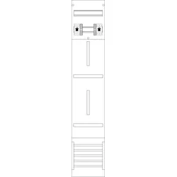 f-tronic 7120339 Zählerfeld 1-feldrig, H=1350mm, 2-3.HZ, 2 HSS, Z16-HSS Z16HSS