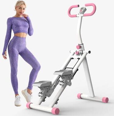 Uplifted Finds Vertical Climber Machine With Handlebar For Full Body Home Workout And Cardio Fitness pink