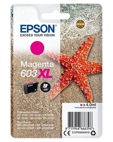 Epson Singlepack Magenta 603XL inkt, hoge capaciteit, paars, 4 ml, 1 stuk