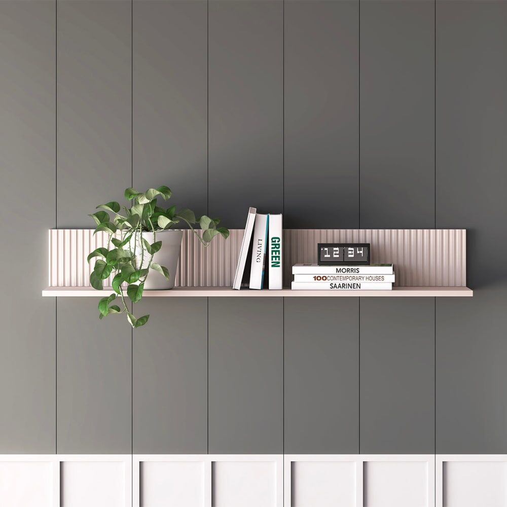 Petits meubles Etagère murale panneaux mdf beige Beige 120x18x20cm