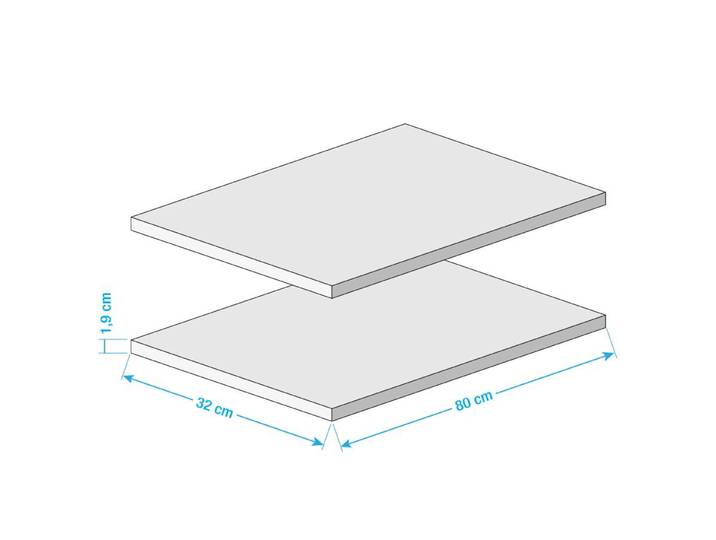 Einlegeboden Allround II 2er-Set 80 x 1 x 32cm Weiß/Beige/Eiche Dekor