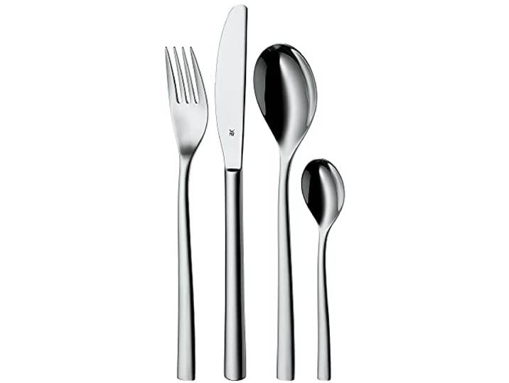 WMF Palermo Edelstahl Besteck Set 6 Personen, Essbesteck Set 24 teilig, Monobloc-Messer, Cromargan Edelstahl poliert, glänzend, spülmaschinenfest