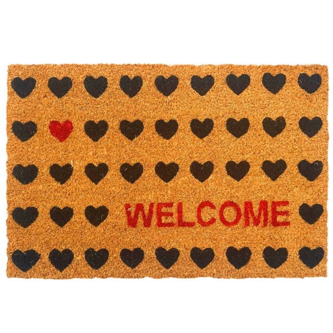 Relaxdays Kokos-deurmat Welcome, Meerkleurig, B/D: 60 x 40 cm