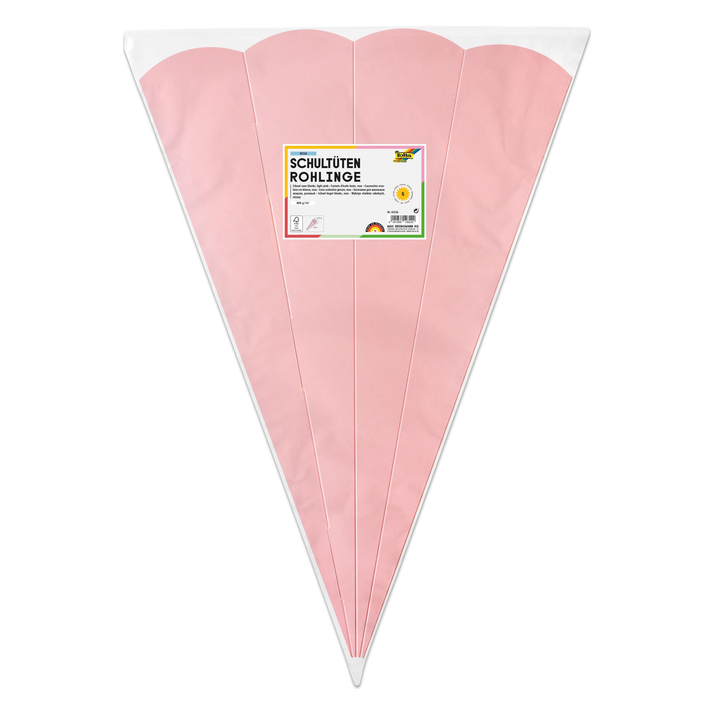 Folia Schultüten Rohlinge (68 cm, 5x) (92526)