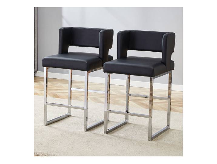 i@home Bistrostuhl 2-Pack-Barstühle im nordischen Stil mit modernem quadratischem Design (2er-Set), Leicht zu reinigen