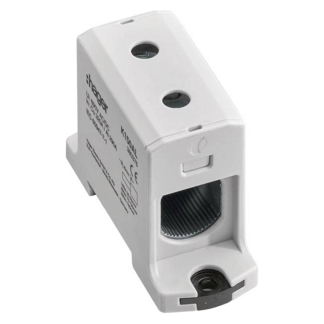 Hager HAG K150AL Anschlussklemme für Aluminium- + Kupferleitungen, 25-150 qmm, grau (K150AL)