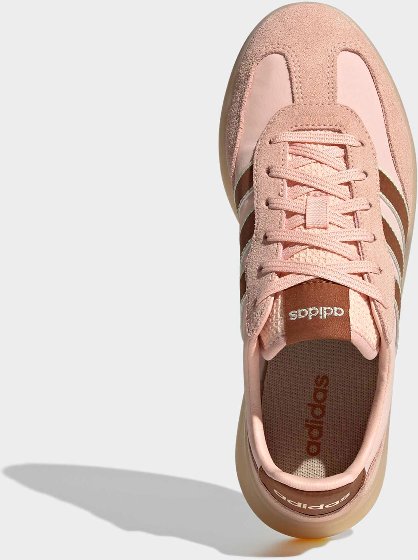 Sneaker ADIDAS SPORTSWEAR "BARREDA DECODE", Damen, Gr. 38,5, blush pink, dusky bronze, ice gold metallic, Leder, Textil, Schuhe Sneaker, inspiriert vom Design des adidas Handball Spezial blush pink, dusky bronze, ice gold metallic 38,5