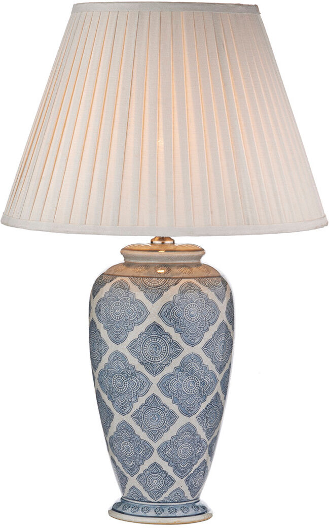 Three Posts Maplewood Ceramic Lamp Base Blue;Off White 40cm H X 20cm W X 20cm D