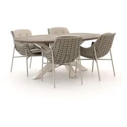 Manifesto Novara/ROUGH-Y Ellips 200 cm Gartenmöbel-Set 5-teilig
