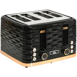 TOASTER mit Krümelschublade Stahl Schwarz