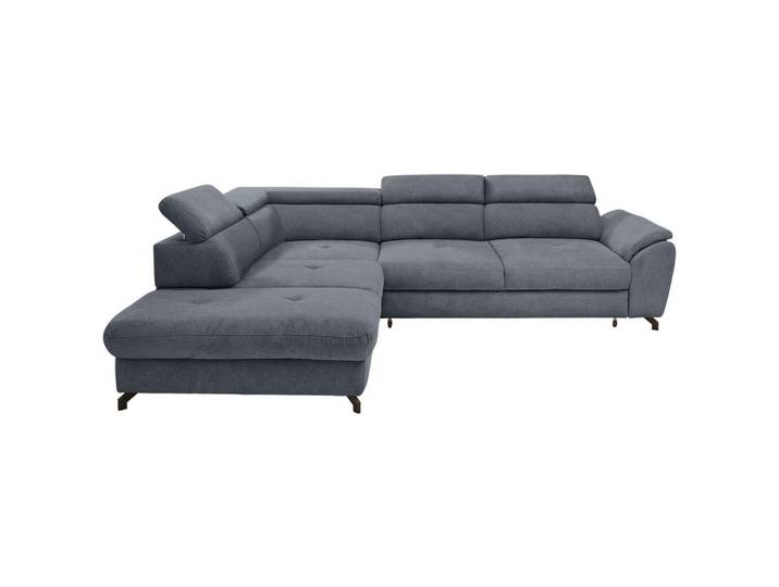 Stylife Ecksofa, Graphitfarben, Metall, Ottomane links, L-Form, 277x237 cm, Fussart wählbar, Stoffauswahl, seitenverkehrt erhältlich, Hocker erhältlich, Rücken echt, Wohnzimmer, Sofas & Couches, Wohnlandschaften, Ecksofas