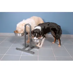 TRIXIE Hundebar, höhenverstellbar, Edelstahl/Metall, 2 × 2,8 l/ø 24 cm