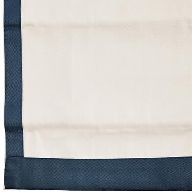 "Bordered Flat Front Roman Shade - Custom - Indigo, 32"", 64"", Blackout - Ballard Designs"