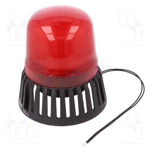 Emas Wielofunkcyjna lampa czerwona fi 120 z buzerem, 12-24V AC/DC T0-IT120R024Z (T0-IT120R024Z)