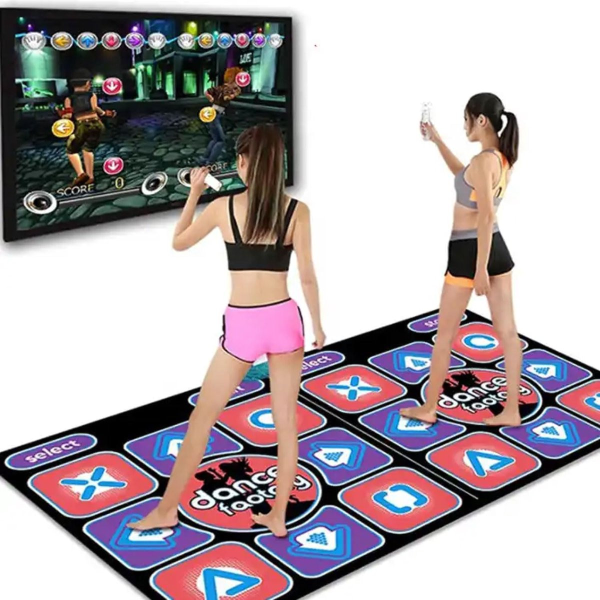 Dubbele interactieve dansmat met draadloze verbinding en 13 mm dikte