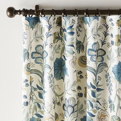 "Isadore Floral Drapery Panel - 50""W x 84""L - Ballard Designs"