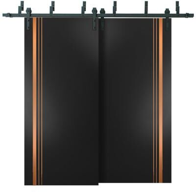 SARTODOORS Planum 1010 Black Matte Wood Barn Bypass Doors