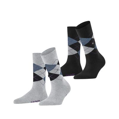 Socken BURLINGTON "Everyday Argyle", Damen, Gr. 36-41, Sockengröße, bunt (light heather), Baumwollmischung, Argyle-Muster, normal, Socken Socken, Einheitsgröße 36-41, Argyle-Muster, gekämmte Baumwolle