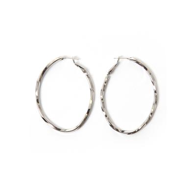 Paar Creolen FIRETTI "gedreht, stylisch, verspielt", grau (metallfarben), Ohrringe, Damen, 43mm, Metall