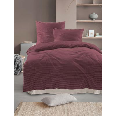 Bettwäsche IRISETTE "Tokio 8607", rot (60 rubin), B/L: 140cm x 200cm, 1 Stk., 1 Stk., Mako-Satin, B/L: 70cm x 90cm, 2, Mako-Satin, Obermaterial: 100% Baumwolle, Bettwäsche, Bettwäsche, Mako-Satin, seidiger Glanz, besonders weich und hautschmeichelnd