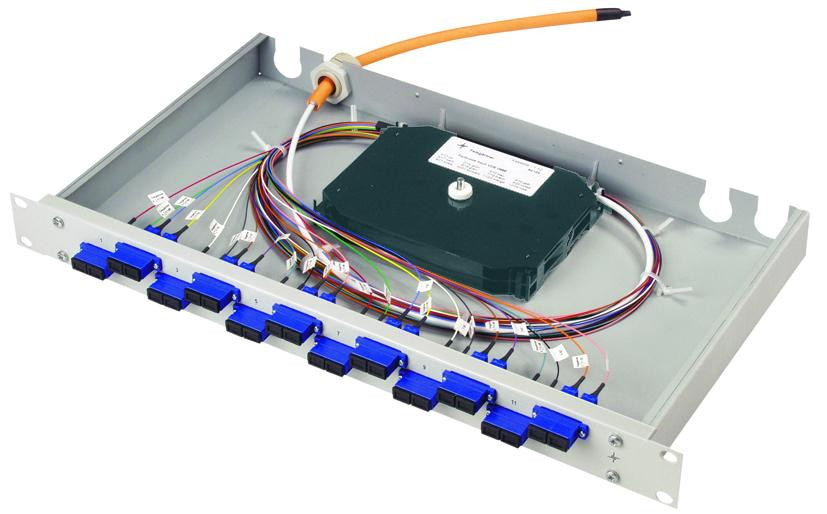 Telegärtner 19 inch glasvezel patchpaneel basismodel met 12 x LC-duplex connectoren