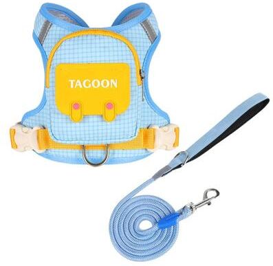 Uplift Essentials Adventure Pet Harness & Backpack Set Reflective Escape Proof Walking Vest blue m