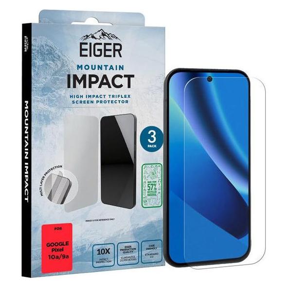 Eiger Schutzglas Pixel 10a (3 Stück) (3 Stk., Google Pixel 10a, Google Pixel 9a) (68719575)